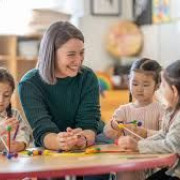 Children engaged in interactive classroom learning